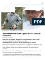 Beskedet Från British Open: "Saudi-Spelare" Välkomna - SVT Sport