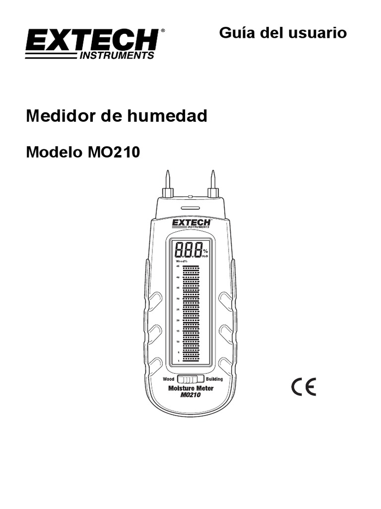 Manual Medidor de Humedad Extech MO210 | PDF | Batería recargable ...