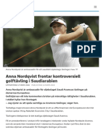 Anna Nordqvist Frontar Kontroversiell Golftävling I Saudiarabien - SVT Sport