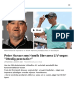 Peter Hanson Om Henrik Stensons LIV-seger: "Otrolig Prestation" - SVT Sport