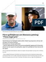 Förre Golfstjärnan Om Stensons Petning: "Finns Inget Pris" - SVT Sport
