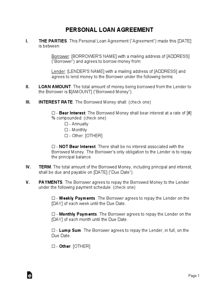 HOW TO WRITE A PERSONAL LOAN CONTRACT intelligence overview