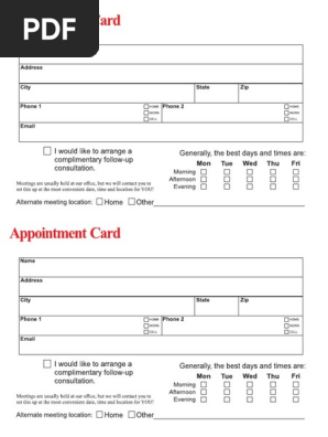 Appointment Card New