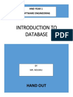 Hand Out Intro To Database