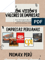 MISIÓN, VISIÓN Y VALORES DE EMPRESAS