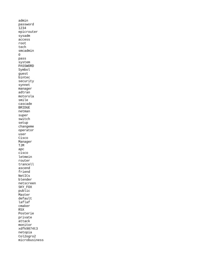 Default Passwords For Services PDF Computing Utility Software