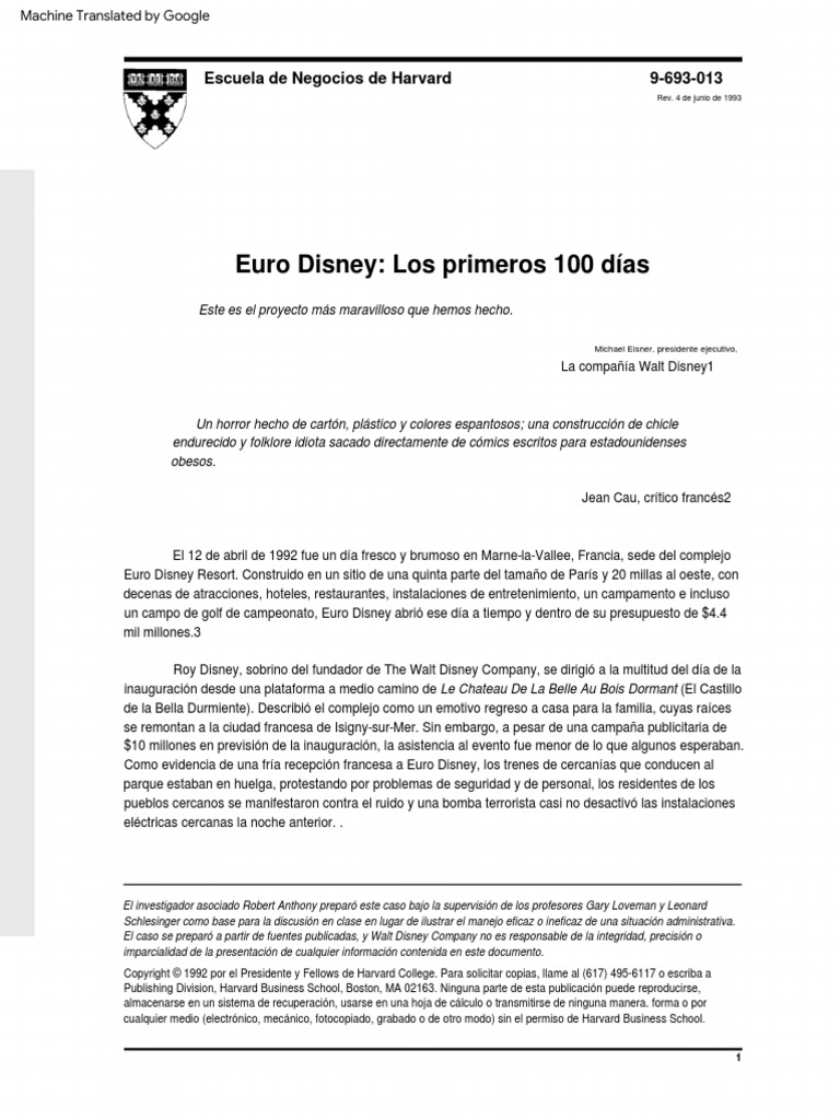Eurodisney First 100 Days2 PDF Disneyland