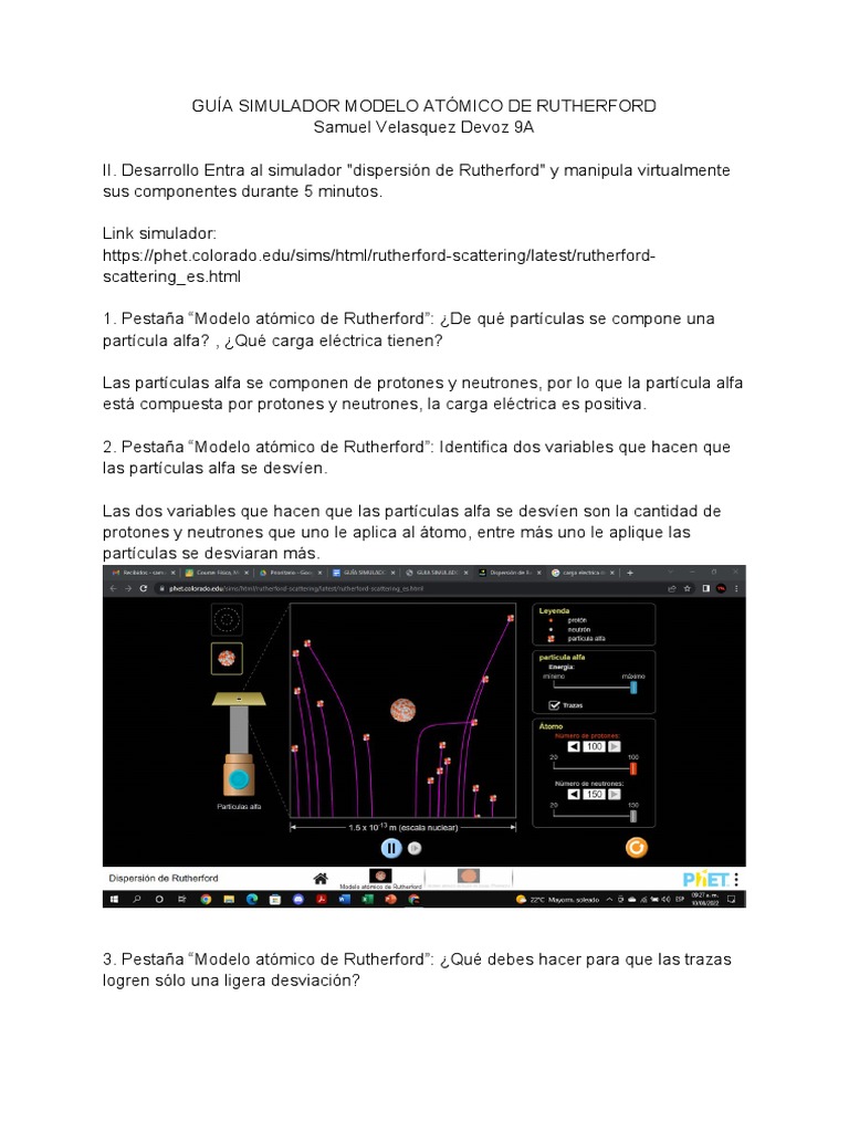Simulador del Modelo Atómico de Rutherford | PDF | Átomos | Núcleo atómico