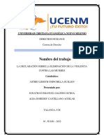 La Declaración Sobre La Eliminación de La Violencia Contra Las Mujeres