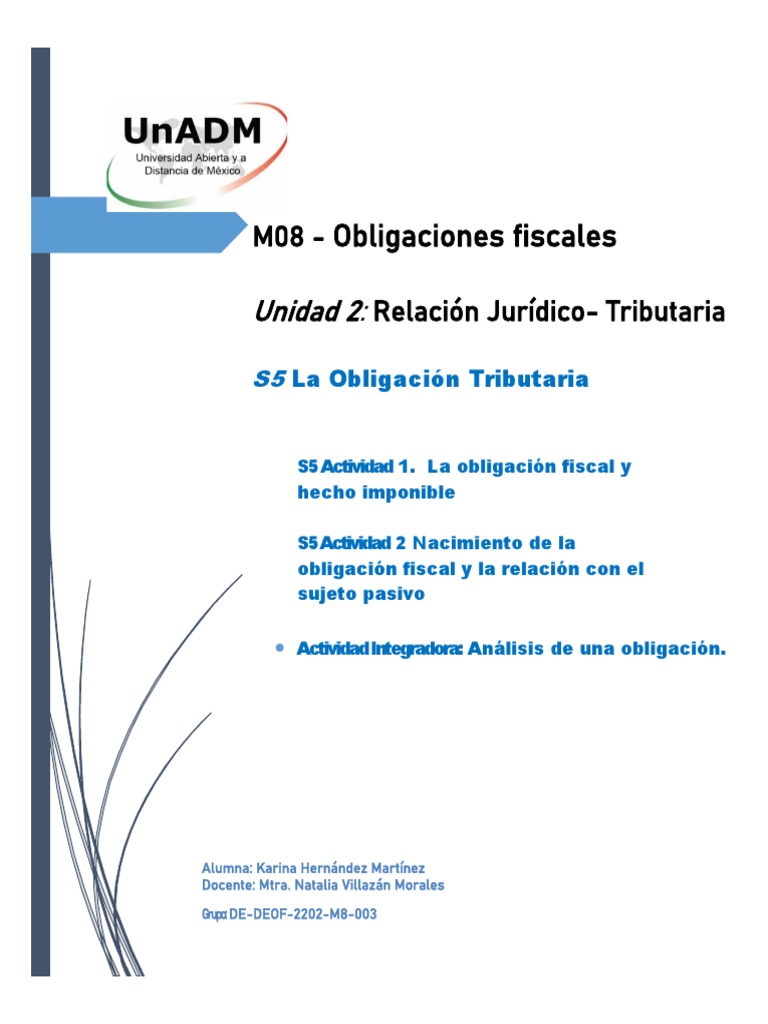 Obligaciones Fiscales y Hecho Imponible | PDF | Impuestos | Impuesto ...