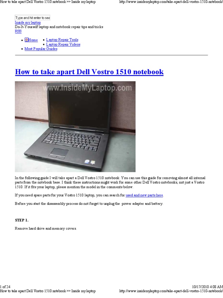 Dell Vostro 1510 Keyboard Replacement - Ldwtanka