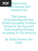 Download The Correct Understanding Of Iman Faith According To Ahlus Sunnah  The Incorrect Understanding Of Iman According To The Murjiah by Abdul Kareem Ibn Ozzie SN61048928 doc pdf
