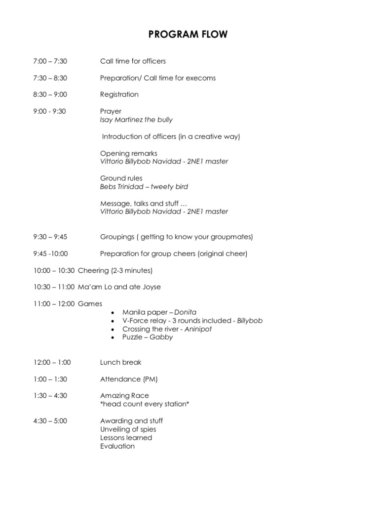 PROGRAM FLOW Team Building