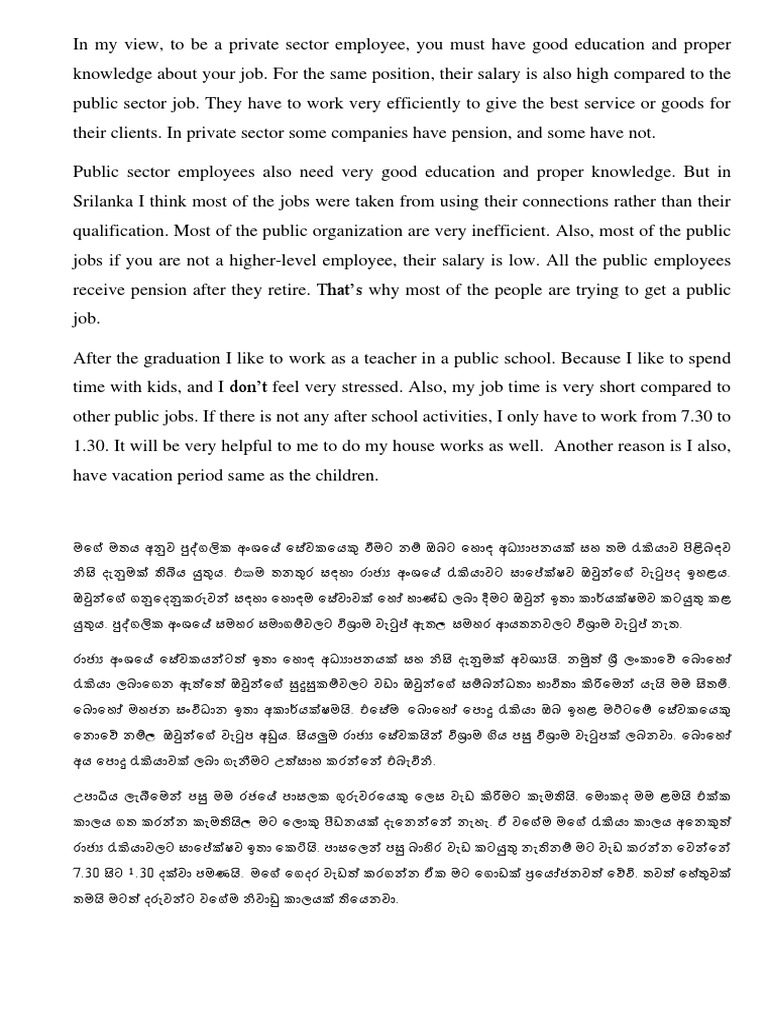 My Job Essay | PDF