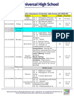 Class IX - Formative Assessmet 2 Schedule 2022-23