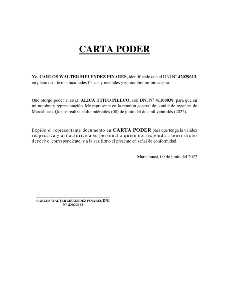 Carta Poder | PDF