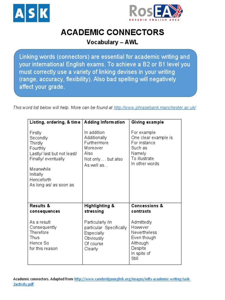 Academic Connectors PDF