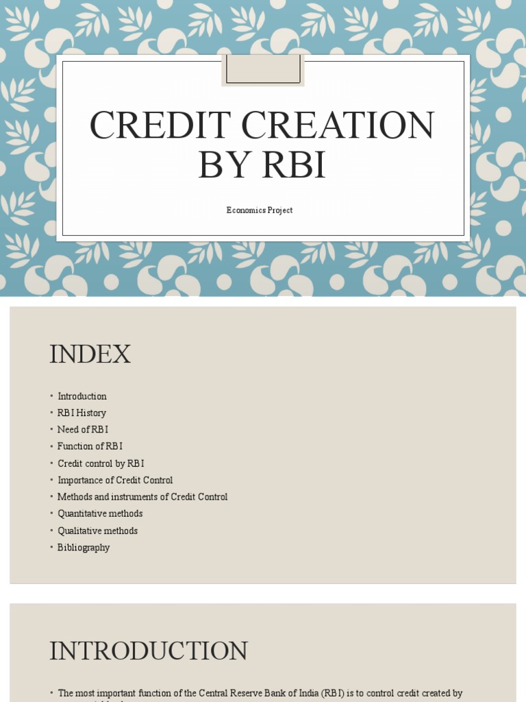 RBI's Credit Control Mechanisms Explained | PDF | Reserve Bank Of India ...