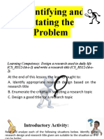 Identifying and Stating The Problem