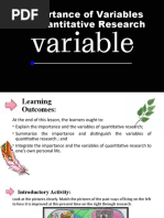 Importance of Variables in Quantitative Research