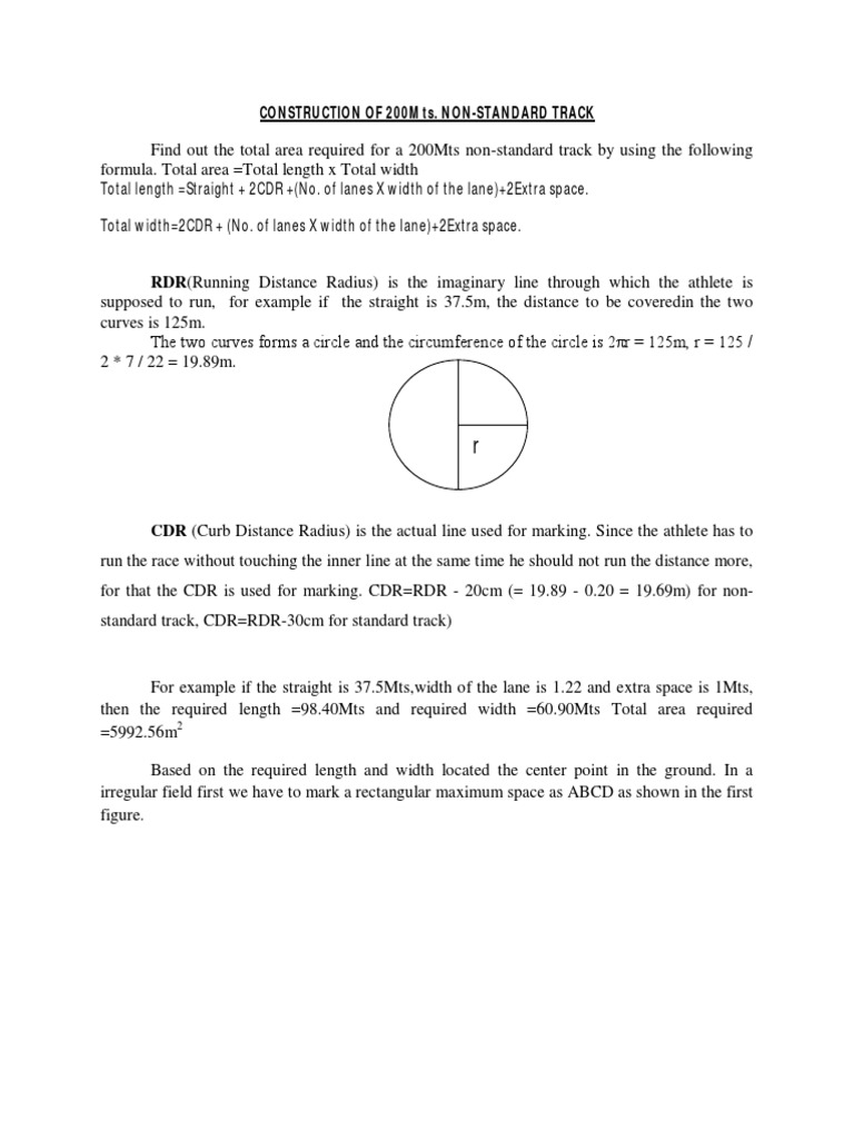 Rdr running distance radius is the imaginary line through which the