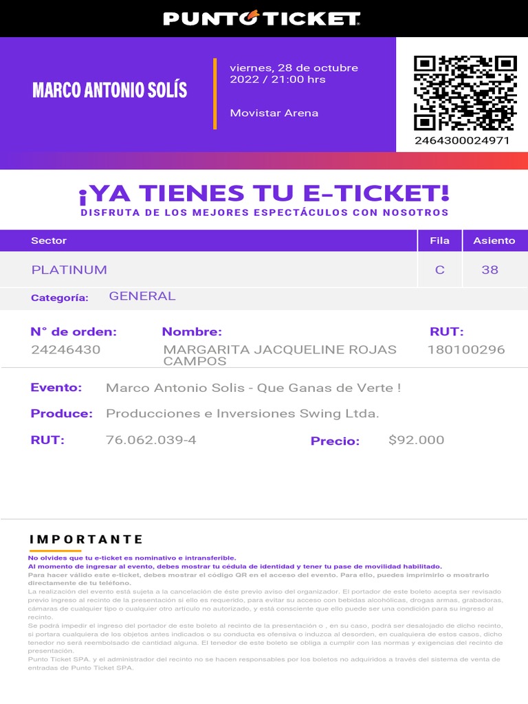 Margarita Ticket PDF