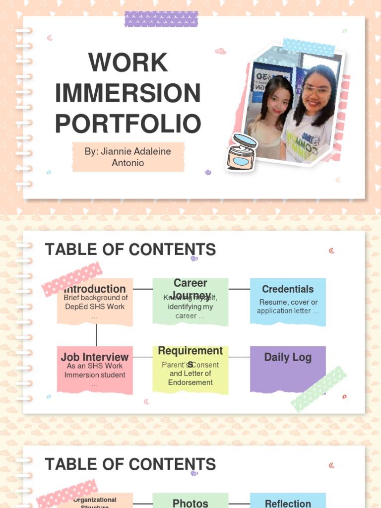 Work Immersion Portfolio PDF Job Interview Intelligence