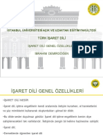 İşaret Di̇li̇ Genel Özelli̇kleri̇