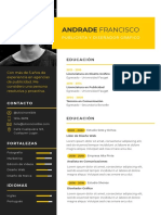 Curriculum Vitae CV Con Foto para Puesto Laboral Moderno Amarillo y Gris