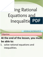 Lesson 2 - Solving Rational Equations and Inequalities