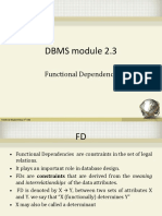 DBMS Module 2.3 Functional Dependency