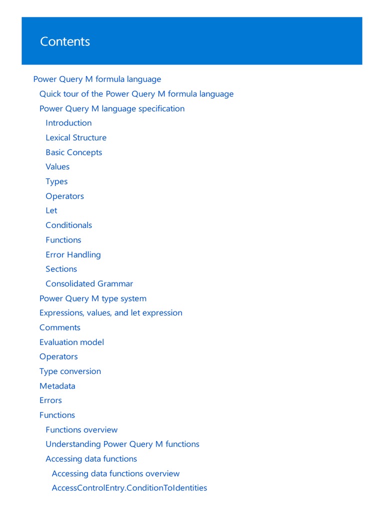 MCode Language - Power Query | PDF | Spreadsheet | Function (Mathematics)