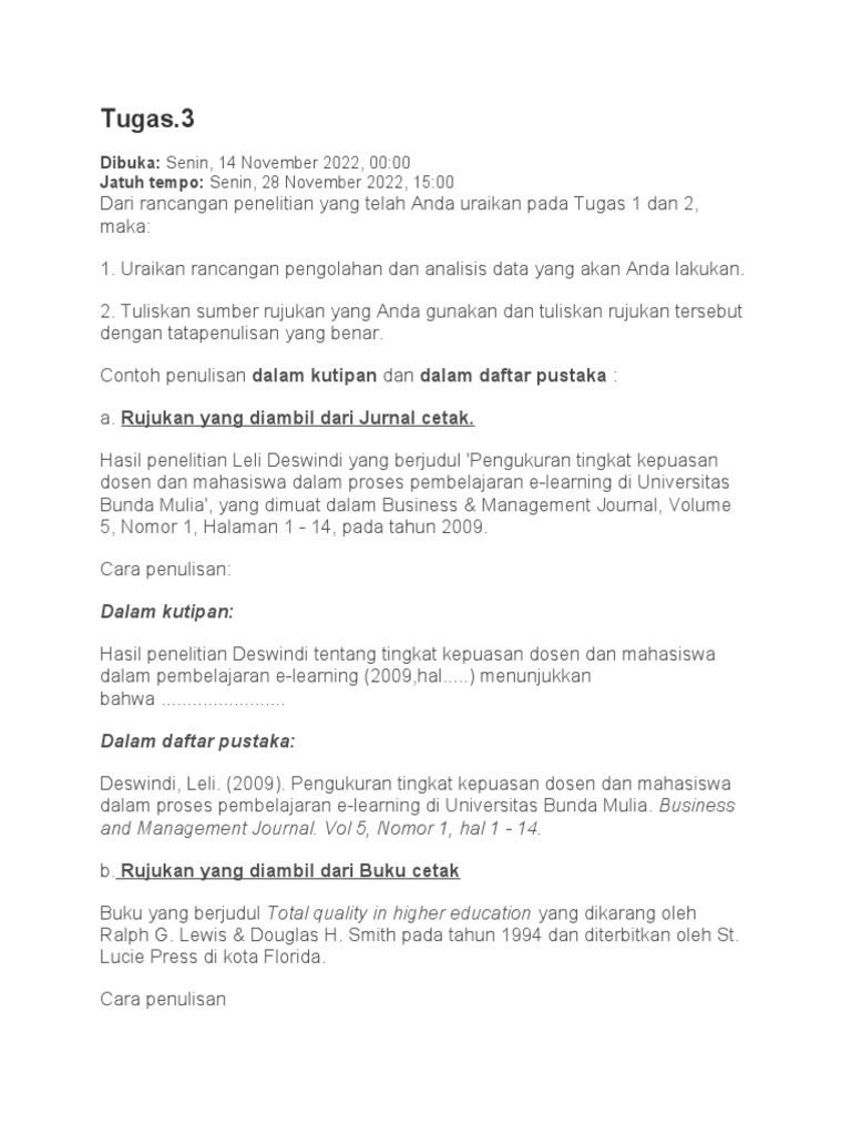 Rancangan Analisis Data dan Rujukan | PDF