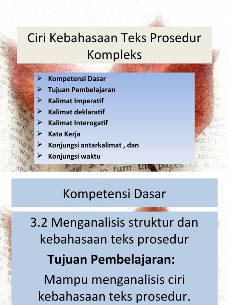 Ciri Kebahasaan Teks Prosedur PDF