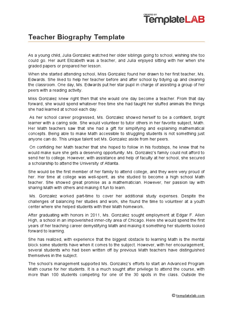 Inspiring Teacher Biography: Julia Gonzalez | PDF | Teachers | Schools