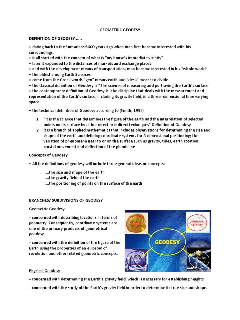 Geometric Geodesy Lecture Pdf Geodesy Ellipse