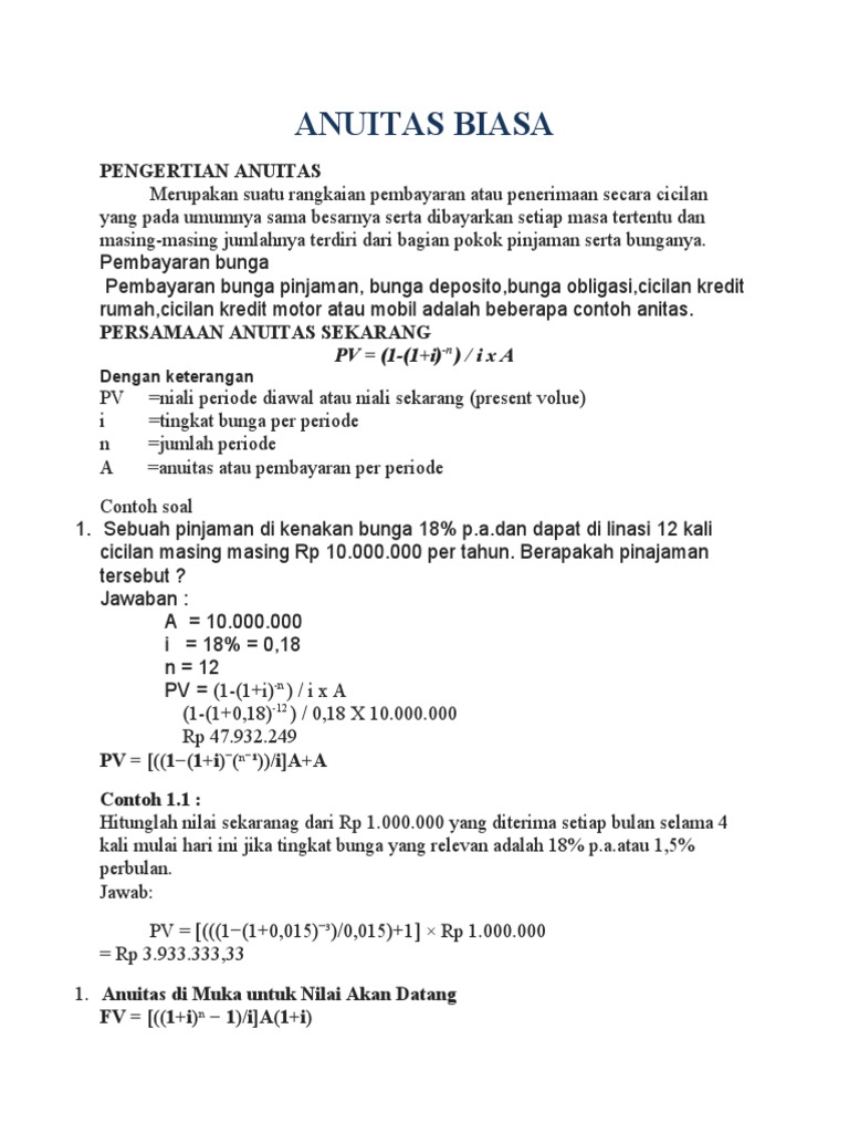 Latihan Soal Anuitas Pdf