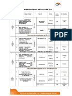 Calendarización Con Temas Del Añó Escolar 2022