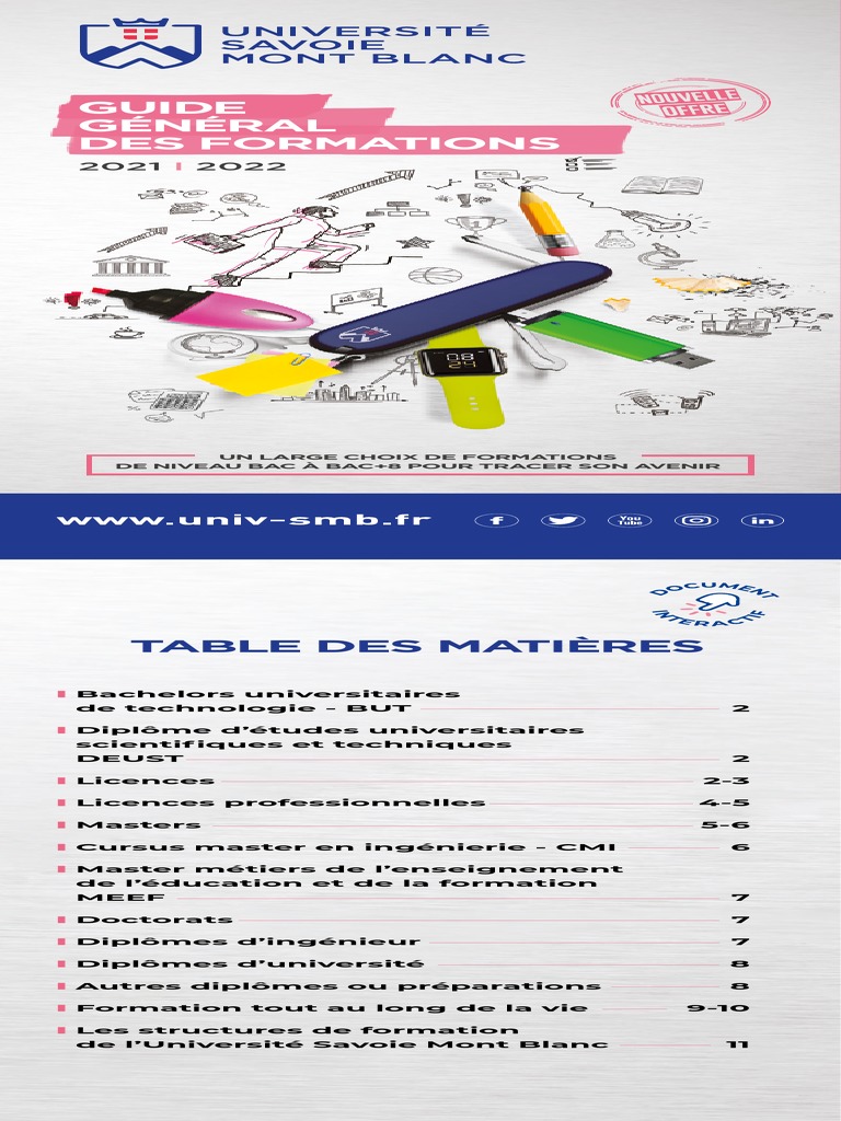 Guide des formations à l'USMB 2021-2022 | PDF
