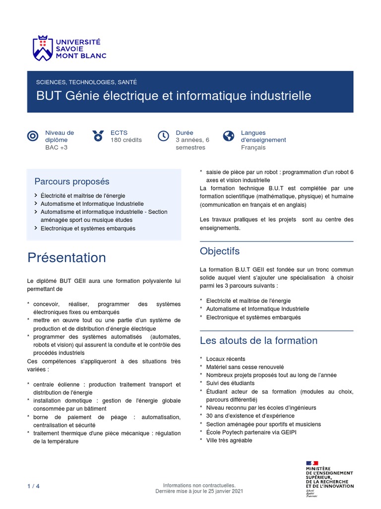 BUT Génie Électrique Et Informatique Industrielle | PDF | Électronique ...