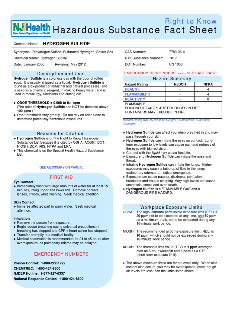Hazardous Substance Fact Sheet Right To Know PDF