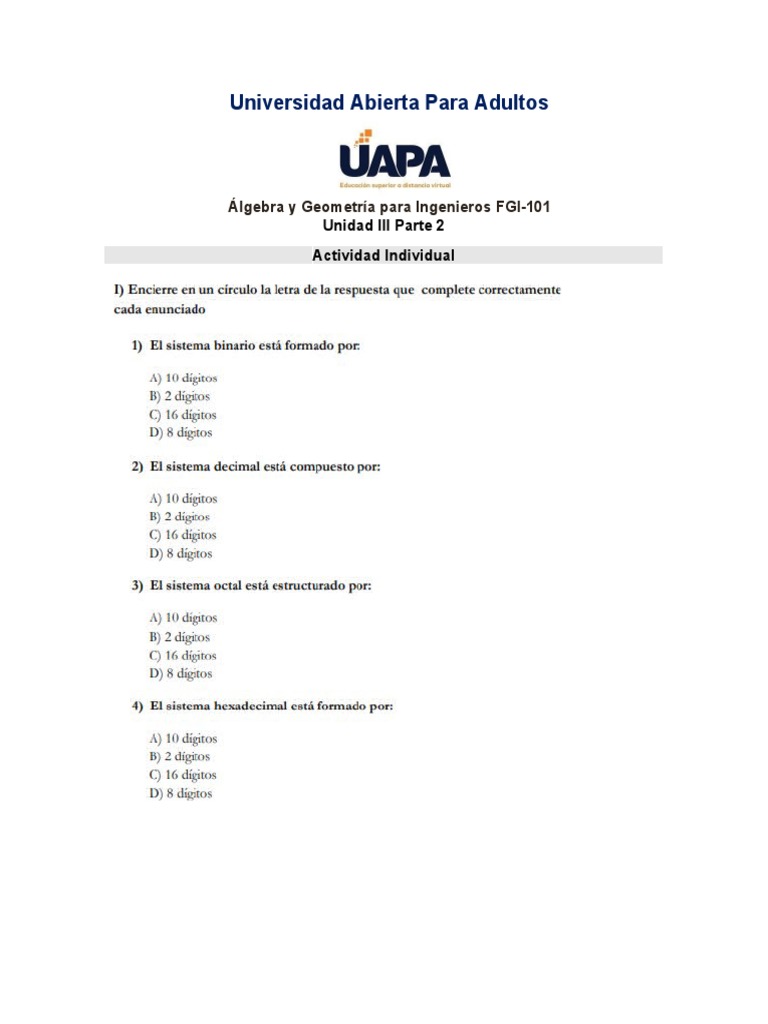 Unidad III: Actividad Individual FGI-101 | PDF