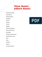Horse Information File Template