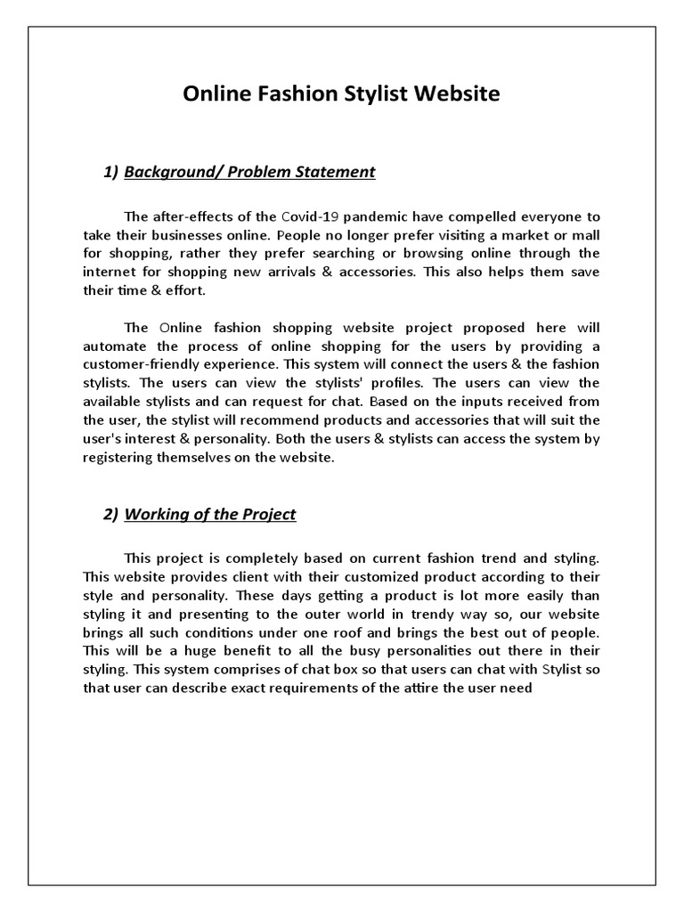 36 Online Fashion Stylist Website PY036 PDF Personal Computers