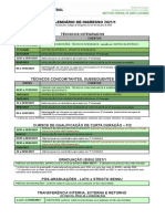 Calendário de ingresso 2021/1 do IFSC