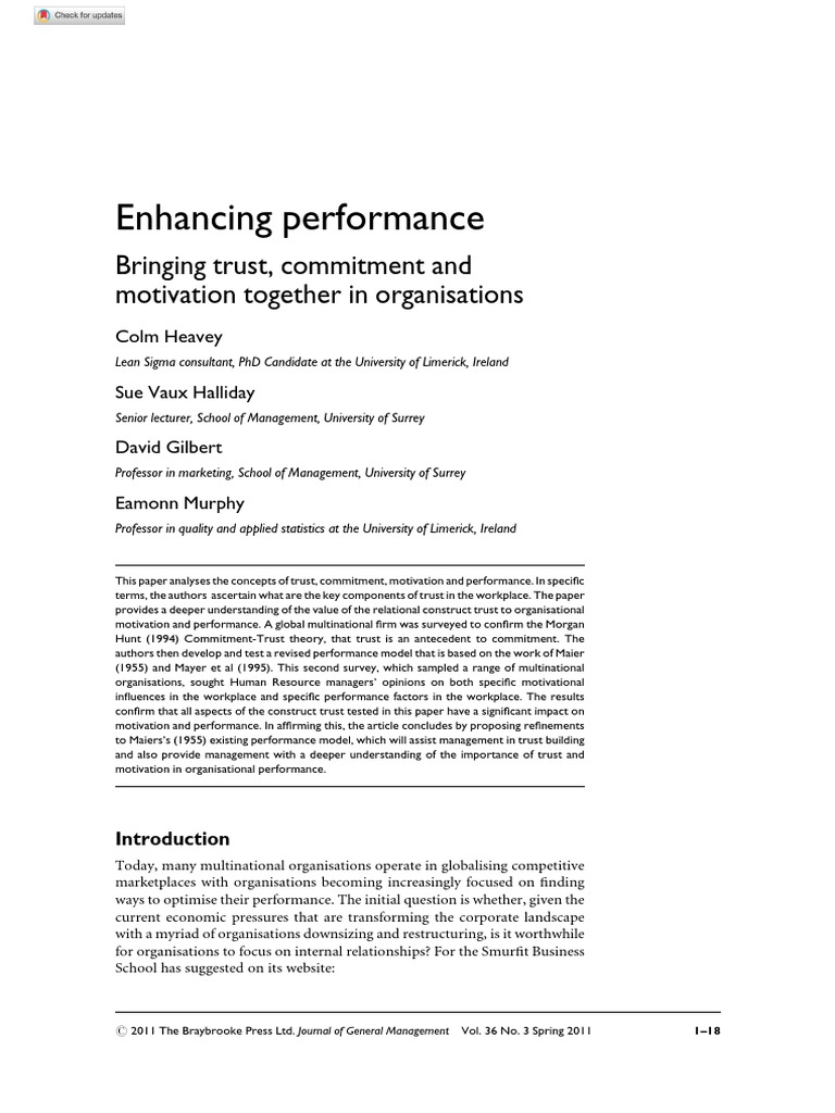 Trust and Motivation in Organizations | PDF | Motivation | Motivational