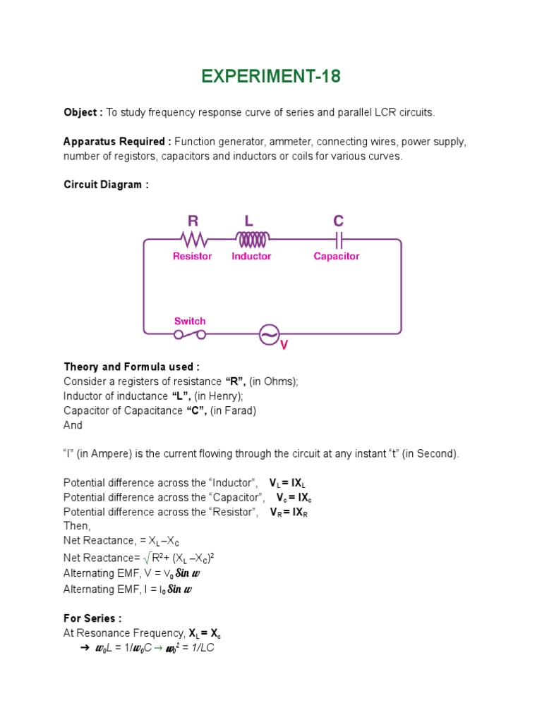 LCR Experiment PDF