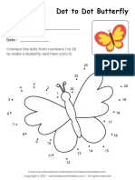 Dot To Dot Butterfly Worksheet