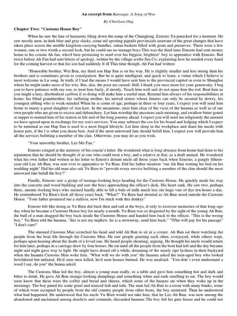 An Excerpt From Banyaga A Song of War | PDF
