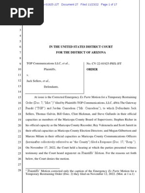Judge John Tuchi's Denial of The Gateway Pundit's First Amendment Rights